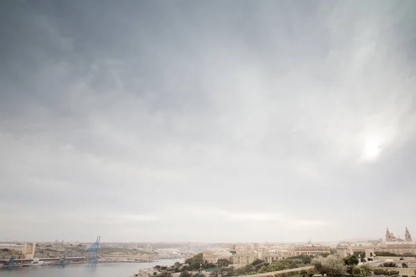 Vista Del Paisaje Una Malta Paisaje Urbano Todos Los Edificios — Foto de Stock