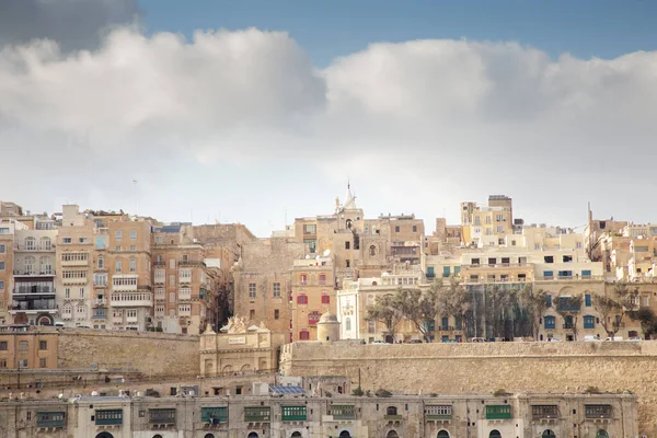 Vista Del Paisaje Una Malta Paisaje Urbano Todos Los Edificios — Foto de Stock