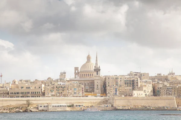 Mirando Otro Lado Del Puerto Ciudad Capital Valletta Malta — Foto de Stock