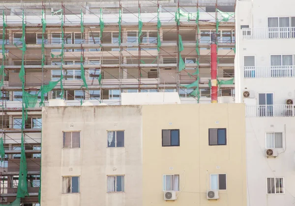 Mirando Hacia Lado Abierto Edificio Que Construye Sin Sus Paredes — Foto de Stock