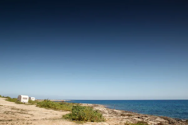 Vieja Caravana Playa Malta Con Una Gran Vista Del Mar — Foto de Stock