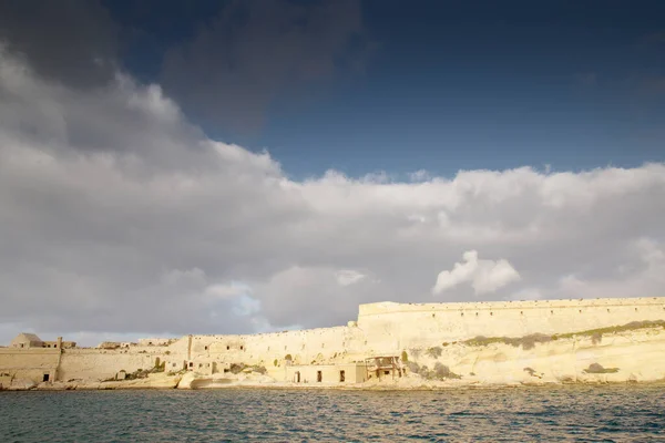 Zeegezicht Van Het Grootste Fort Van Malta Fort Ricasoli — Stockfoto