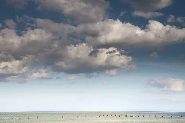 Imagen Del Paisaje Marino Solo Del Mar Cielo Nublado — Foto de Stock