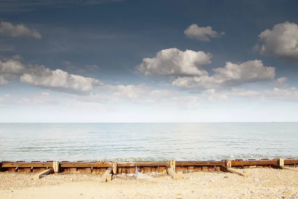 Difese Barriera Del Mare Happisburgh Spiaggia Inghilterra — Foto Stock