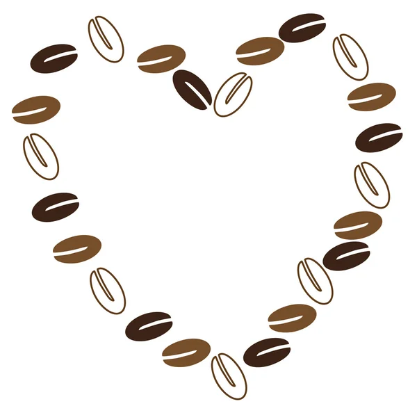 Coração de feijão de café — Vetor de Stock