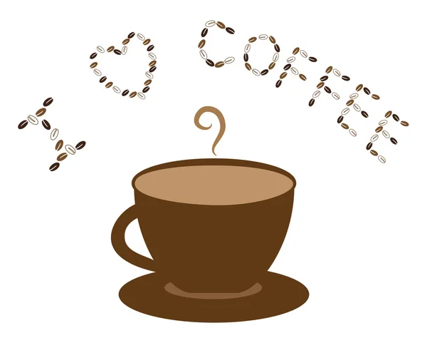 我爱咖啡 — 图库矢量图片