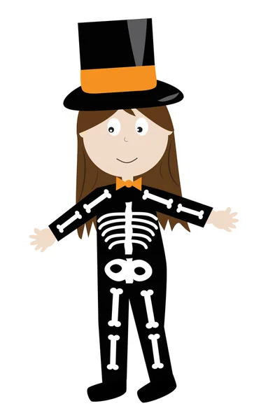 Скелетонистка Хэллоуина — стоковый вектор
