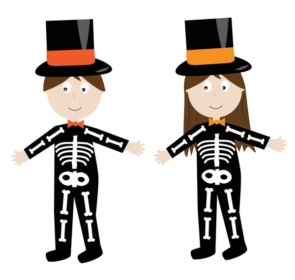 Halloween Skeleton Costumes — Stock Vector