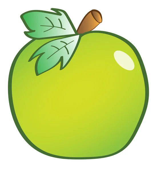 Fruta de manzana verde — Vector de stock