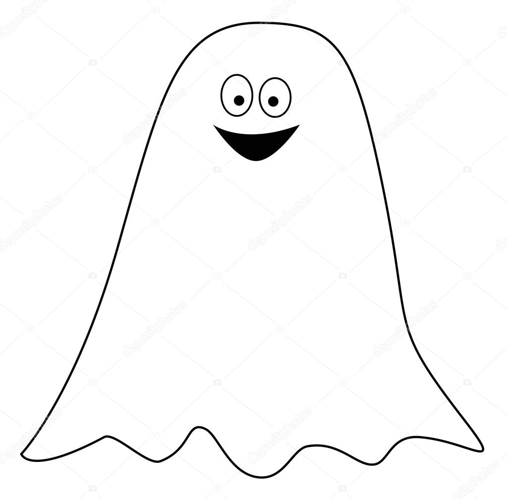 stock illustration ghost coloring page