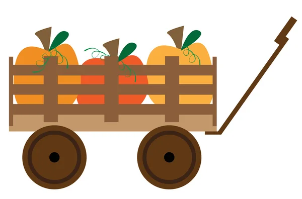 Carro de cosecha de calabaza — Vector de stock