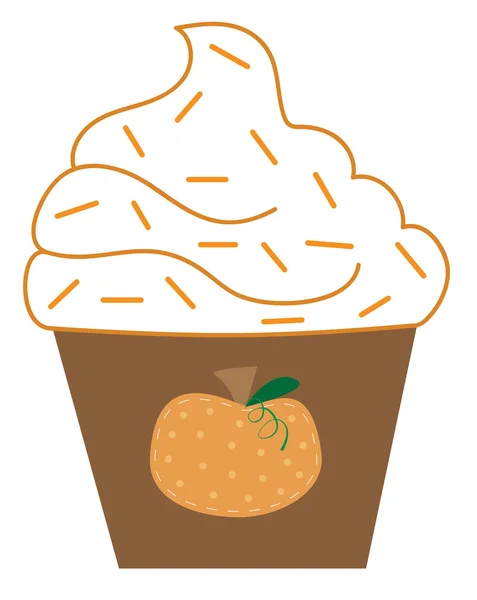 Cupcake aux épices à la citrouille — Image vectorielle