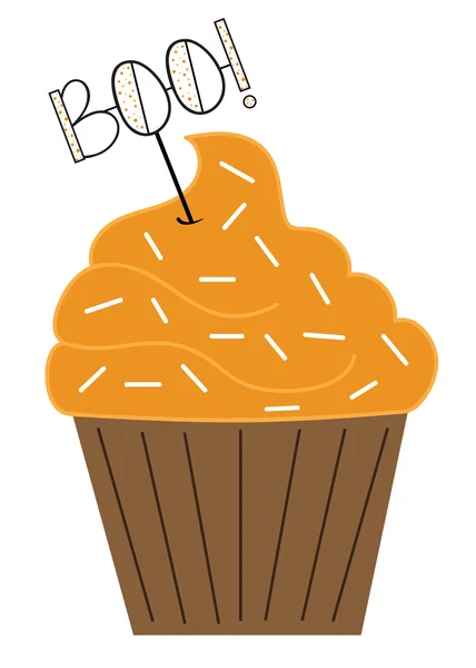 Boo Halloween Cupcake — Vector de stock