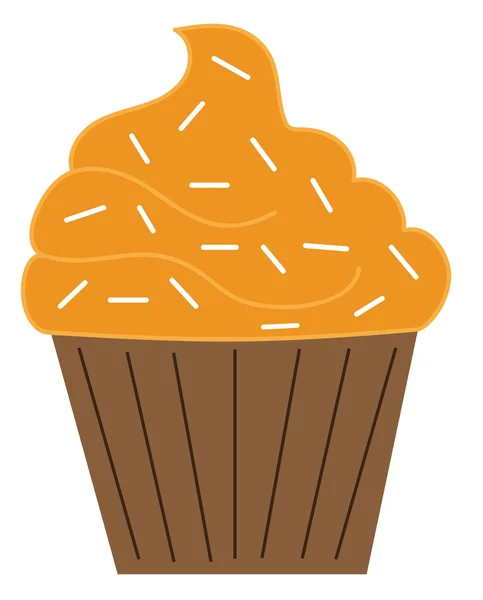 Oranje pompoen Cupcake — Stockvector