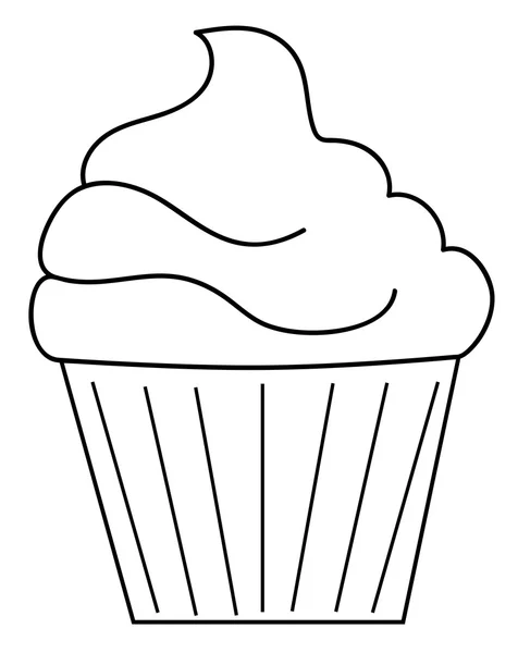 Cupcake Coloring Page — Stock Vector