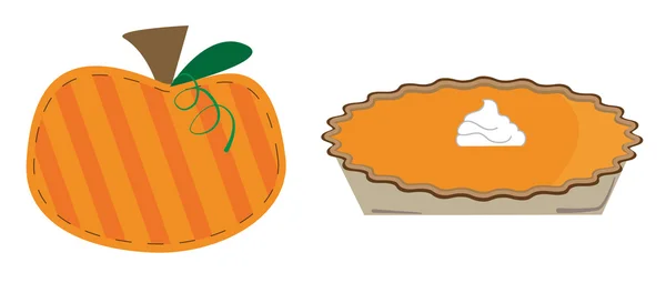 Pastel de calabaza de Acción de Gracias — Vector de stock