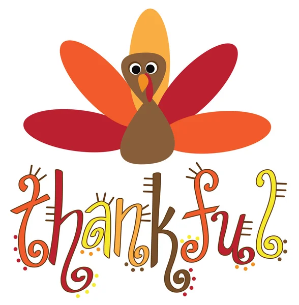 Tacksam Thanksgiving kalkon — Stock vektor