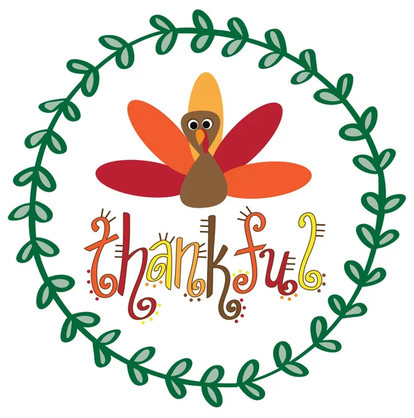Ação de Graças Thankful Turkey — Vetor de Stock