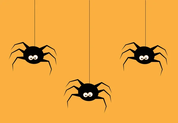 Feliz Halloween arañas — Vector de stock