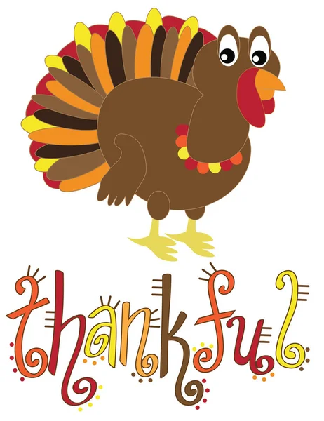 Hálás Happy Thanksgiving-Törökország — Stock Vector