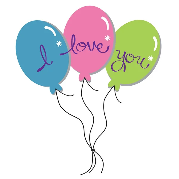 Je t'aime ballons — Image vectorielle