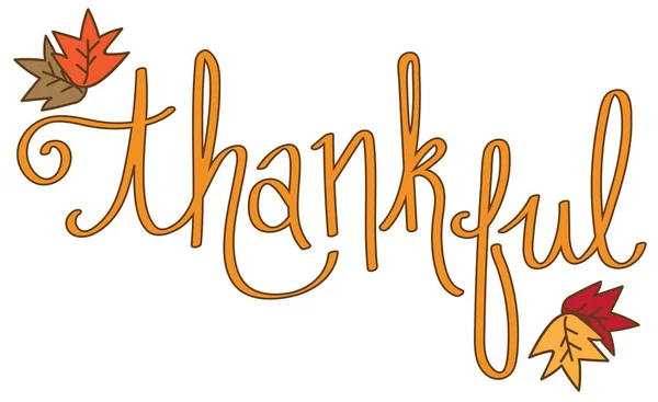 Hálaadás hálás felirat — Stock Vector