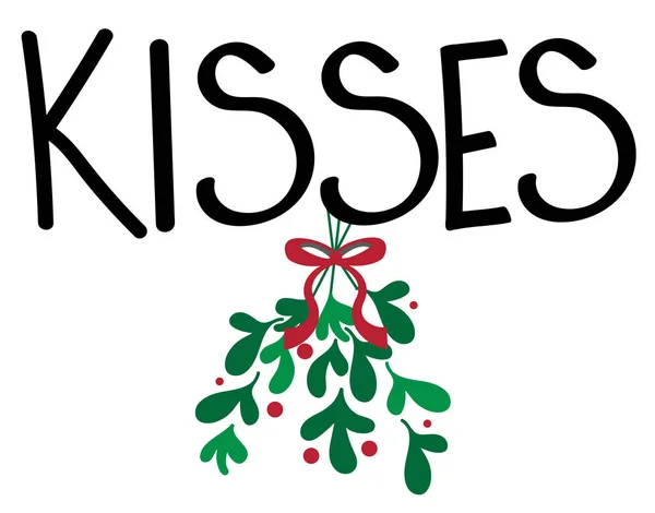 Веселые рождественские поцелуи — стоковый вектор