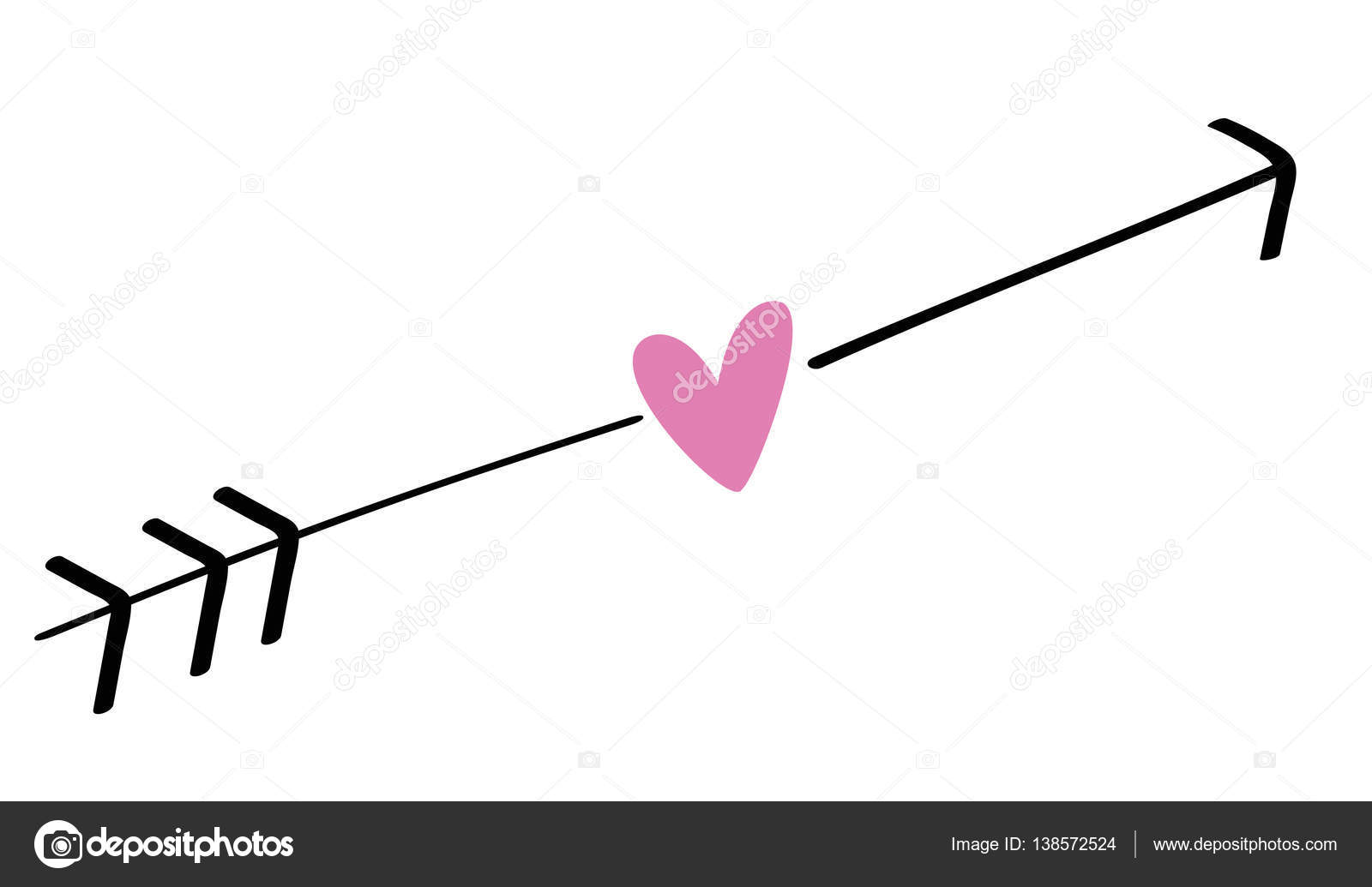 Download Love Heart Arrow ⬇ Vector Image by © keeweegirl | Vector Stock 138572524