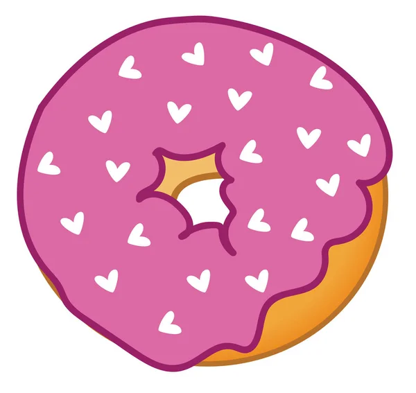 Liefde hart Valentine Donut — Stockvector