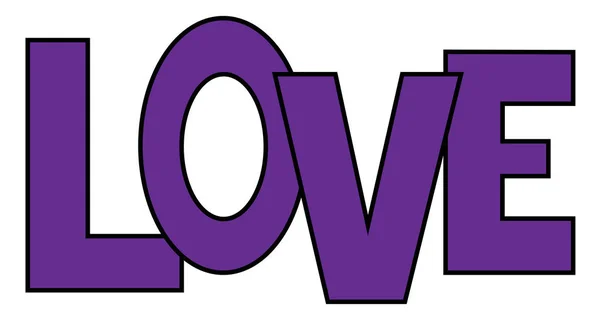 Amor de San Valentín púrpura — Archivo Imágenes Vectoriales