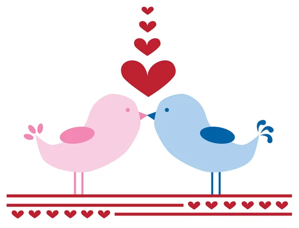 San Valentino Love Birds — Vettoriale Stock