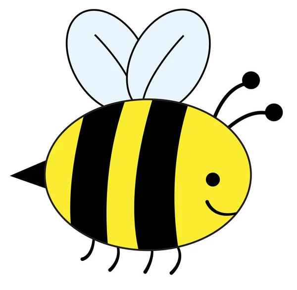 Geel zwarte Bumble Bee — Stockvector