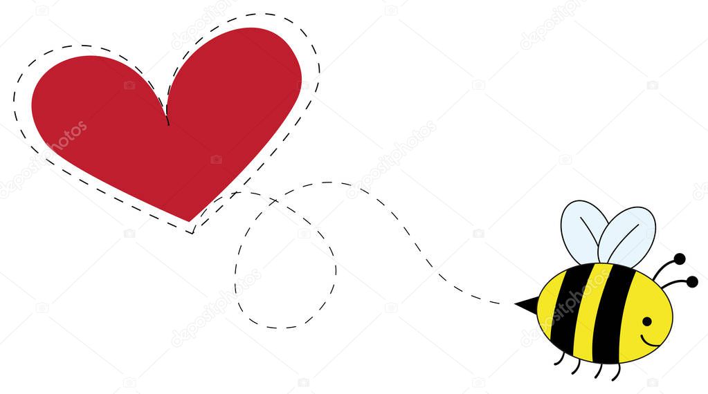 Love Heart Valentines Bee