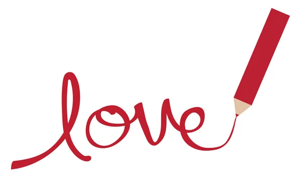 Written Valentines Love — Stock Vector