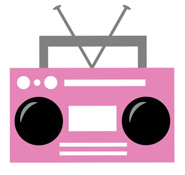 粉红色的收音机扬声器 — 图库矢量图片