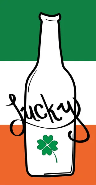 Cerveza irlandesa suerte — Vector de stock