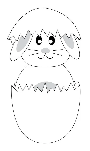 Easter Bunny Coloring Page — Stock Vector