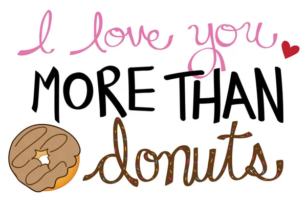 Te amo más que a los donuts — Archivo Imágenes Vectoriales