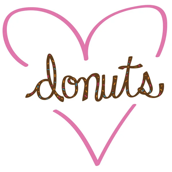 Ντόνατ αγάπη καρδιά — Διανυσματικό Αρχείο