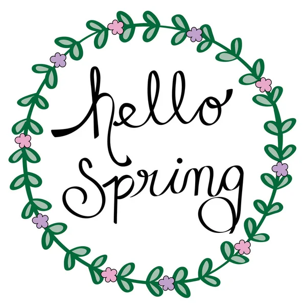 Hello Spring Lettering — Stock Vector