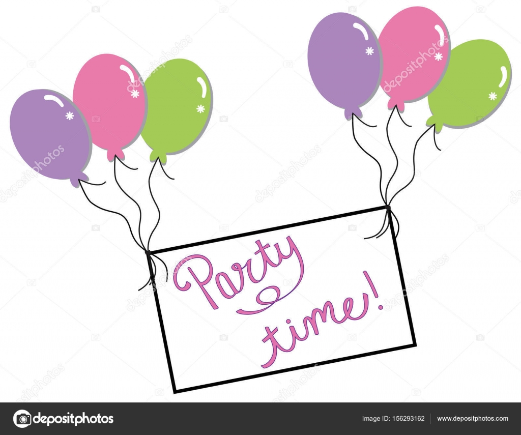 Party Time Balloons and Banner Stock Vector Image by ©keeweegirl 156293162