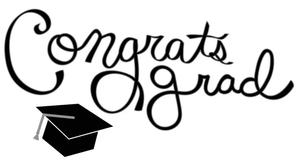 Congrats Grad School belettering — Stockvector
