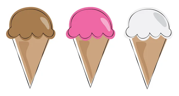 Конуси зі смаком морозива — стоковий вектор