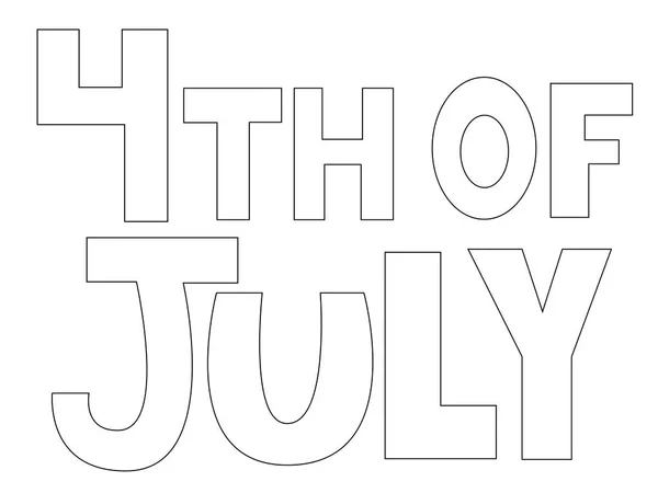 Página para colorir 4 de julho — Vetor de Stock