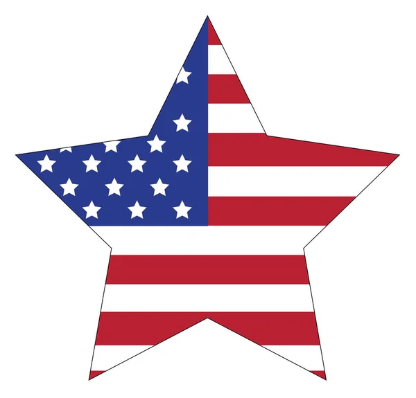 American USA Flag Star — Stock Vector