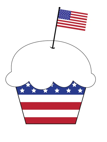 United States of America Cupcake — Stock Vector