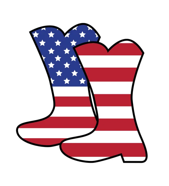 SUA American Stripes and Stars Boots — Vector de stoc