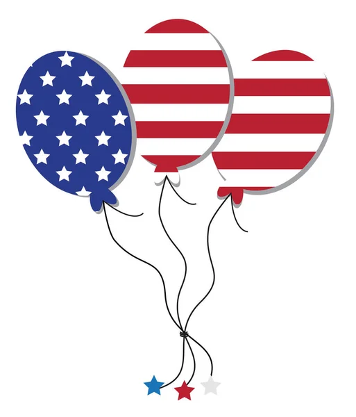 American Flag Party Balloons — Stock Vector