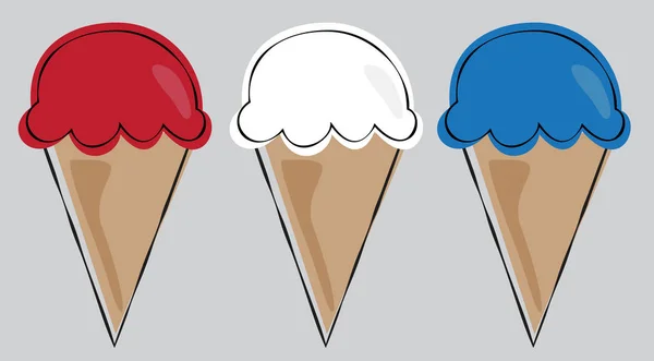 Cono de helado americano — Vector de stock