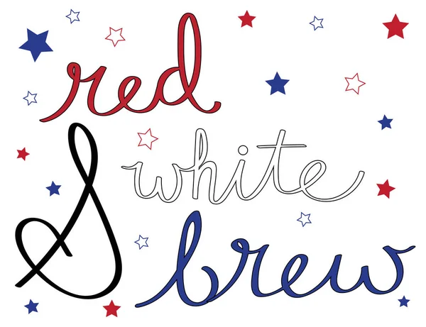 Vermelho Branco e Brew — Vetor de Stock